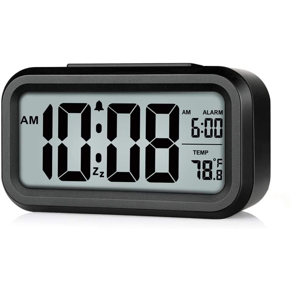 Cbk Digital Alarm Clock Table Clock For Students, Home, Office, Corporate With Automatic Sensor, Date & Temperature. (Black Digital)