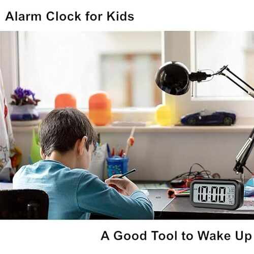 Cbk Digital Alarm Clock Table Clock For Students, Home, Office, Corporate With Automatic Sensor, Date & Temperature. (Black Digital)