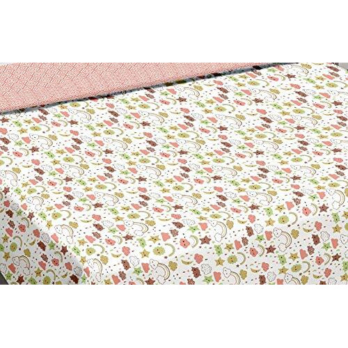 Trance Home Linen Pure Cotton Reversible 200 Tc Dohar Toddler Size | Ac Quilt For Babies | Infants - New Born Blanket | Soft Light-Weight Bed Blanket 0-4 Years Kids(140Cm X 100Cm, Summer Dreams Peach)