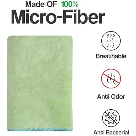 Urbanleaf Microfiber Large Bath Towel | Quick Dry Super Absorbent - Bath Towel For Men And Women | Pista Green | Towel For Bath, Travel, Gym, Beach, Pool, And Yoga (70 X 140 Cms)