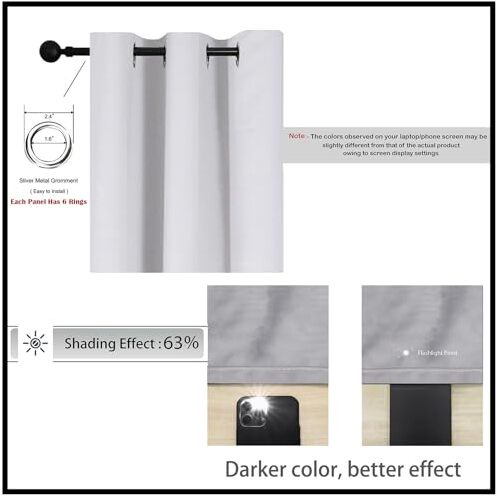 Homemonde Room Darkening Curtain For Long Door 10 Feet Pack Of 2 - Heavy Polyester 63% Blackout Thick Curtains, Room Privacy And Thermal Insulation - (Greyish White - 120 Inches)