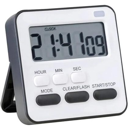 Cbk Digital Kitchen Timer & Stopwatch - Large Digit Countdown, Loud Alarm With Back Stand Ideal For Cooking, Baking, Stop Watch Timer For Study Table Accessories For Students (Multi-Colour)