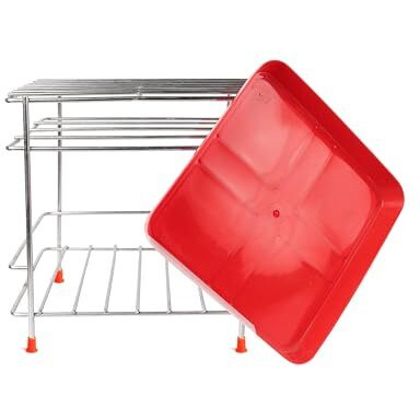 Zepdos Stainless Steel Matka Stand For Water Pot With Free Tray, Pot Stand, Dispenser Stand, Water Jar Holder, Matka Stand For Kitchen (19 X 20 X 20 Cm) (Pack Of 1)