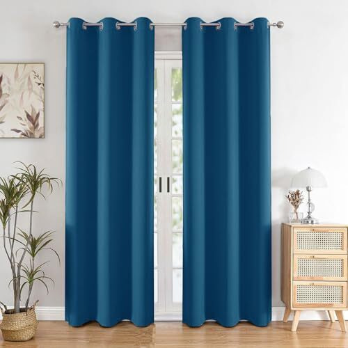Homemonde Room Darkening Curtain For Window 6 Feet Pack Of 1 - Heavy Polyester 90% Blackout Thick Curtains, Room Privacy And Thermal Insulation - (Blue - 72 Inches)