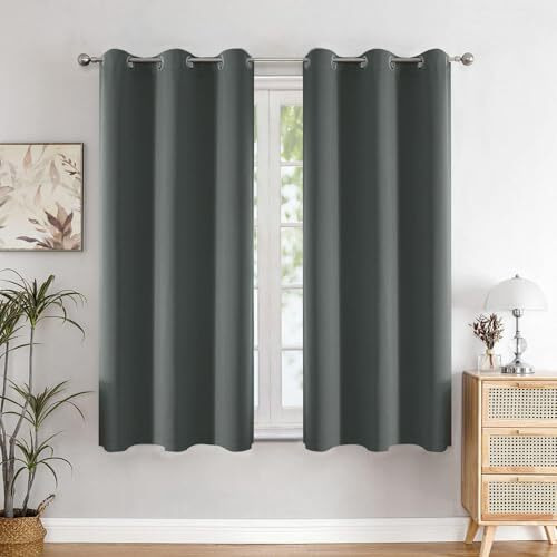 Homemonde Window Curtains 5 Feet Single Pcs Solid 92% Blackout Decorative For Living Room, Bedroom, Office 1 Piece Curtain
