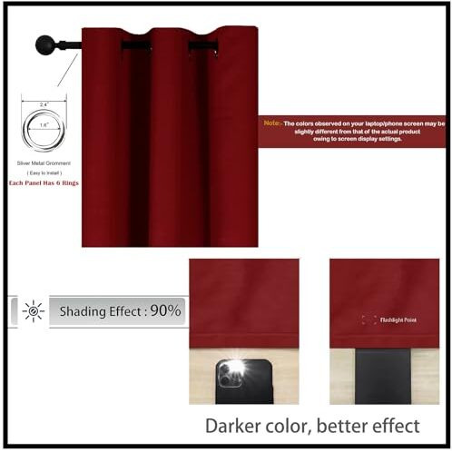 Homemonde Room Darkening Curtain For Long Door 10 Feet Pack Of 2 - Heavy Polyester 90% Blackout Thick Curtains, Room Privacy And Thermal Insulation - (Maroon - 120 Inches)