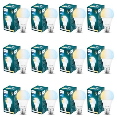 Philips 10-Watt Led Bulb | 3 Colors In 1 Led Bulb | Scene Switch Bulb For Home & Decoration | Color Tunable White, Pack Of 12