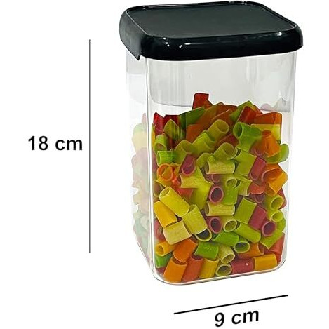 Volturi Air Tight Kitchen Containers Set Of 6, Kitchen Storage Box For Pulses, Cereals, Grains, Dry Fruits, Pantry Organization, Kitchen Accessories Items For Home, Food Grade (1200 Ml, Transparent)