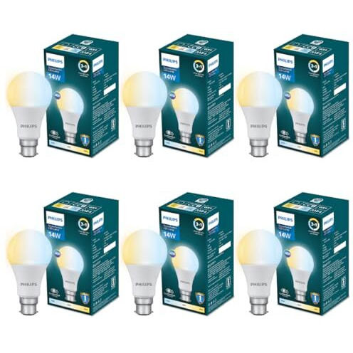 Philips 14-Watt Led Bulb | 3 Colours In 1 Led Bulb | Scene Switch Bulb For Home & Decoration | Colour  Tunable White, Pack Of 6
