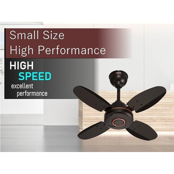 Activa Ornet 600Mm Ceiling Fan, 850 Rpm High Speed Air Delivery With 4 Blades, Anti-Dust Coating, 2 Years Warranty - Smoke Brown