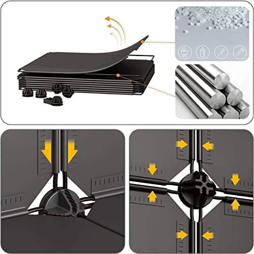 Aysis 10 Shelf Diy Shoe Rack Box Organizer ^ Multi-Purpose Plastic Shoe Rack For Home, Pp Plastic Home Shoe Rack With Door For Entryway, Chappal Slipper Shoe Standgrey, 10-Shelf-5-Door