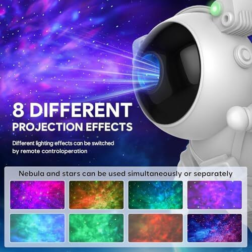 Docat Astronaut Projector Night Light With Remote Control, 360 Rotating Galaxy Nebula Star Light Projector With Timer & Adjustable Head, Astronaut Light Lamp For Bedroom, Home Decor (Astronaut Lamp)