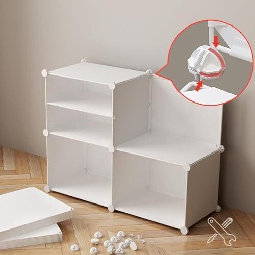 Aysis 12 Shelf Diy Shoe Rack Box Organizer ^ Multi-Purpose Plastic Shoe Rack For Home, Pp Plastic Home Shoe Rack With Door For Entryway, Chappal Slipper Shoe Standwhite, 12-Shelf-4-Door