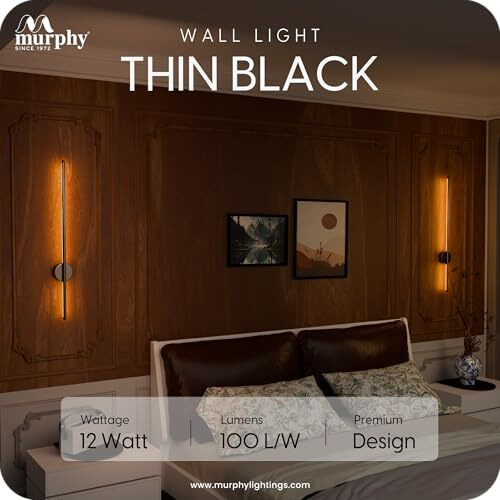 Murphy Led Wall Highlighter  Modern Aluminum Sconce, 3-In-1 Colour Changing Wall Light, Sleek Black Finish  Easy Install, 2-Year Warranty-Pack Of 1