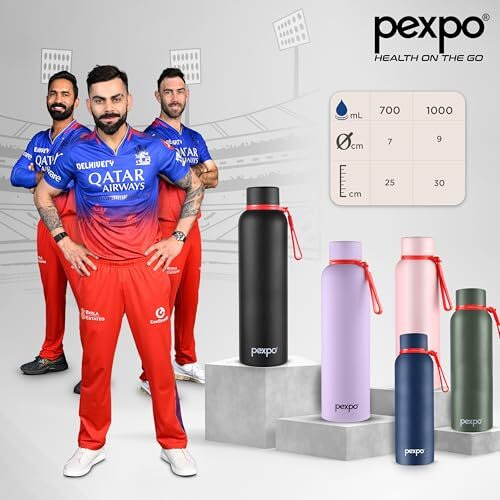 Pexpo Bravo Hot & Cold Isi Certified Flask | Stainless Steel Water Bottle - 700Ml Knight Black Thermoflask | Office| Gym| Travelling| Home| School| Adults & Kids