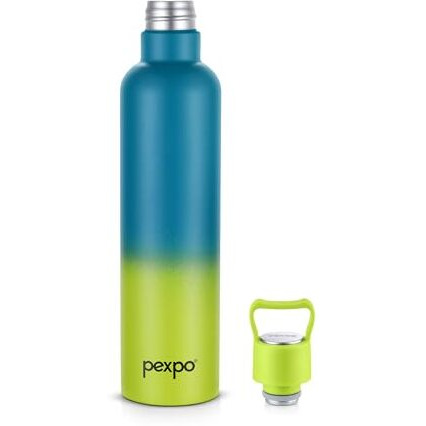 Pexpo Oscar Thermosteel Water Bottle, Hot And Cold For Hours, Vacuum Insulated Isi Certified Flask, Steel Water Bottle For Kids | Office | Workout | Travelling | (Blue & Yellow Ombre, 500Ml)