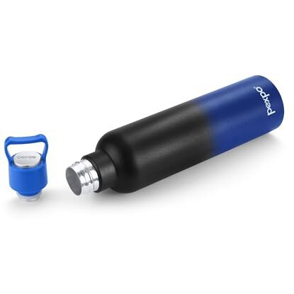 Pexpo Oscar Thermosteel Water Bottle, Hot And Cold For Hours, Vacuum Insulated Isi Certified Flask, Steel Water Bottle For Kids | Office | Workout | Travelling | (Black & Blue Ombre, 750Ml)