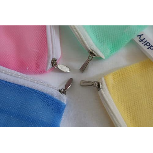 Beddify Set Of 6 Reusable Fridge Storage Bags For Vegetables And Fruits Dual Layer Mesh Net Multipurpose Multi-Size Kitchen Storage Bags Organizer With Sturdy Zipper (Multi-Color)