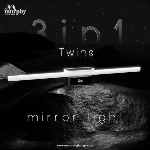Murphy 16+2W Black Finish Led Picture Photo Frame Light/Bathroom Dressing Table Light With 3 Color Changing Light (White,Warm White And Natural White), Pack Of 5