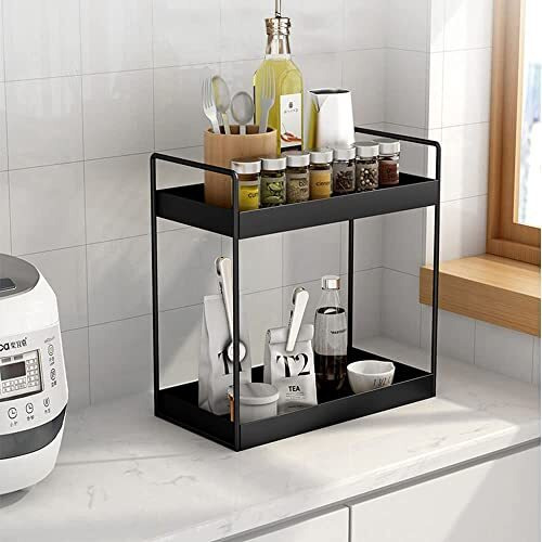 Zepdos Stainless Steel Kitchen Rack Organizer, Spice Rack For Kitchen, Shelf Rack Kitchen Pantry Storage Organizer Rack, Kitchen Racks And Shelves Rack, Self Rack Stand (Countertop Storage Rack)