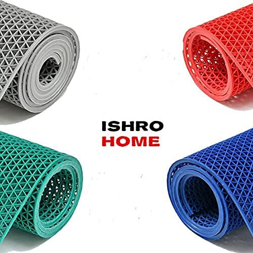 Ishro Home Anti Skid & Multipurpose Rubihr/Bathroom Mat/Shower Mat/Carpet/Rugs/Rainmat/Swimming Pool Mat|| Blue 2X3Ft