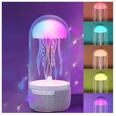 One94Store Jellyfish Lamp Bluetooth Speaker  7-Color Changing Led Night Light With Floating Jellyfish Effect, Smart Wireless Speaker, 1500Mah Rechargeable Battery