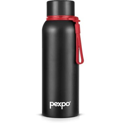 Pexpo Bravo 500Ml Hot & Cold Isi Certified Flask- Knight Black- Stainless Steel Water Bottle | Office| Gym| Travelling| Home| School| Adults & Kids