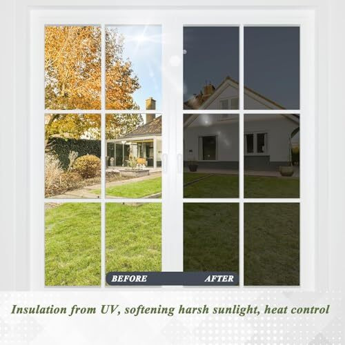 Woo Home Privacy 90% Blackout Window Film (24" X 48") - Window Films Glass Sticker Heat Control Anti Uv Protective Cover Over 90% Shading For Home | Office (90% Blackout Glass Film | 2 X 4 Sqft)