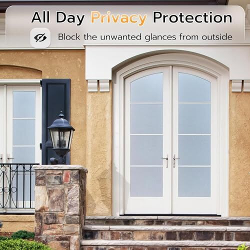 Woohome 100% Privacy Vinyl Frosted Window Self Adhesive Privacy Glass Film For Home | Office Glass Partition | Window | Glass Door | Bathroom - (24 X 200 Inch | Frosted Glass Film)