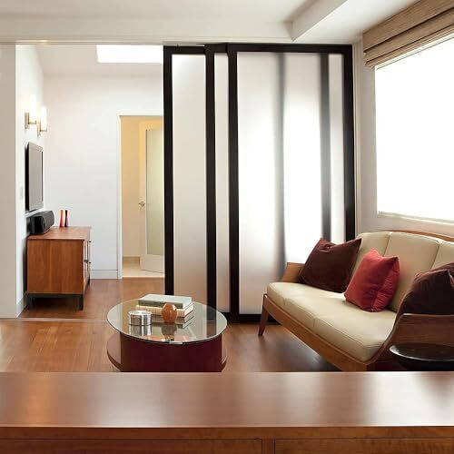 Woohome 100% Privacy Vinyl Frosted Window Self Adhesive Privacy Glass Film For Home | Office Glass Partition | Window | Glass Door | Bathroom - (12 X 60 Inch, Frosted Glass Film)