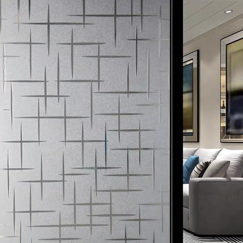 Woohome Privacy Window Film Decorative Window Plus Mines Frosting Film Window Sticker Window Frosted Vinyl Sheets For Front Door/Bathroom/Sidelight/Small Windows (24" X 48")