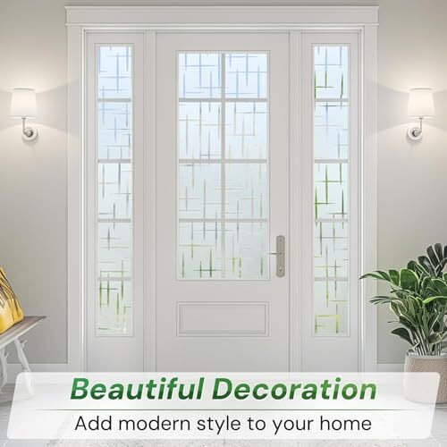 Woohome Privacy Window Film Decorative Window Plus Mines Frosting Film Window Sticker Window Frosted Vinyl Sheets For Front Door/Bathroom/Sidelight/Small Windows (24" X 48")