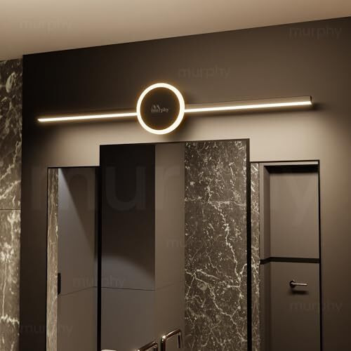 Murphy Aluminium Sun Model 16+2W Black Finish Led Picture Frame Light With 3 Color Changing Options (White, Warm, Natural), Pack Of 3 - Bathroom Dressing Table Light