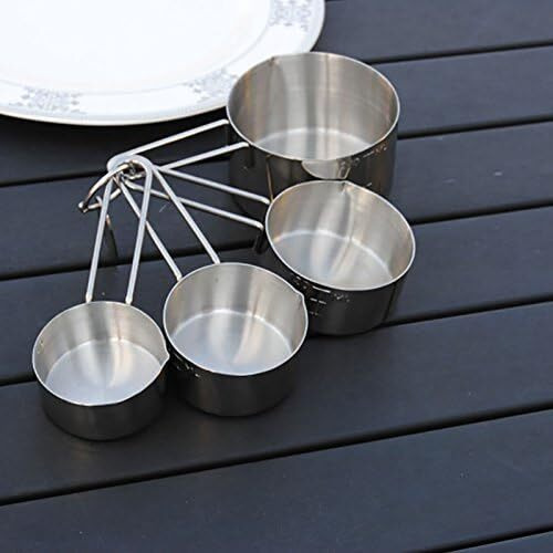 Inkulture Stainless_Steel Measuring Cups & Spoon Combo For Dry Or Liquid/Kitchen Gadgets For Cooking & Baking Cakes/Measuring Cup Set Combo With Handles (Set Of 4 Cups)