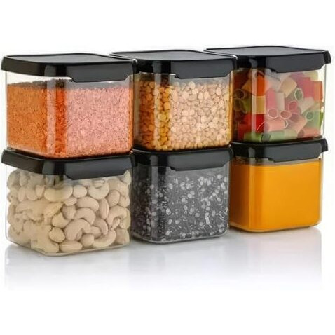 Volturi Air Tight Kitchen Containers Set Of 8, Kitchen Storage Box For Pulses, Cereals, Grains, Dry Fruits, Pantry Organization, Kitchen Accessories Items For Home, Food Grade (500 Ml, Transparent)