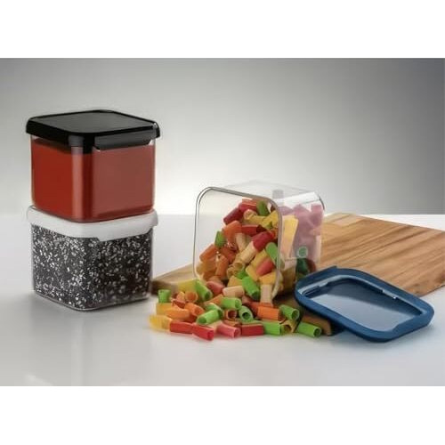 Volturi Air Tight Kitchen Containers Set Of 8, Kitchen Storage Box For Pulses, Cereals, Grains, Dry Fruits, Pantry Organization, Kitchen Accessories Items For Home, Food Grade (500 Ml, Transparent)