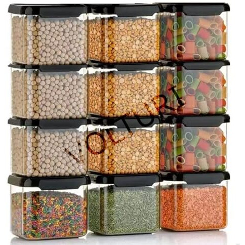 Volturi Air Tight Kitchen Containers Set Of 8, Kitchen Storage Box For Pulses, Cereals, Grains, Dry Fruits, Pantry Organization, Kitchen Accessories Items For Home, Food Grade (500 Ml, Transparent)