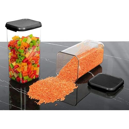 Volturi Air Tight Kitchen Containers Set Of 8, Kitchen Storage Box For Pulses, Cereals, Grains, Dry Fruits, Pantry Organization, Kitchen Accessories Items For Home, Food Grade (1500 Ml, Transparent)