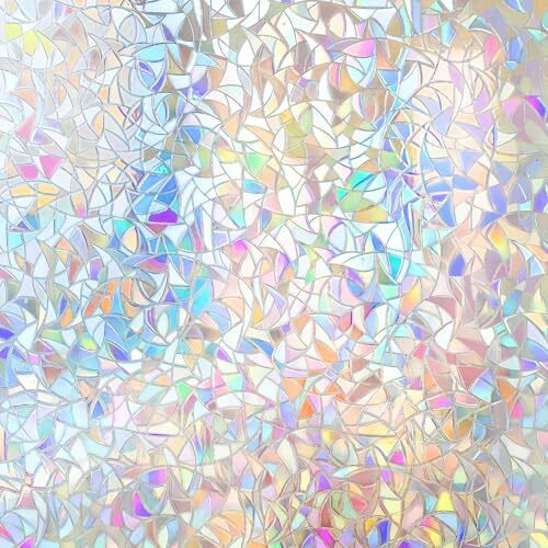 Woohome Privacy Window Film Decorative Window Frosted 3D Frosting Film Window Sticker Window Frosted Vinyl Sheets For Front Door/Bathroom/Sidelight/Small Windows (24" X 48")