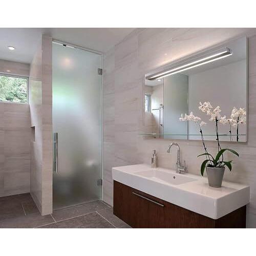 Woohome 100% Privacy Vinyl Frosted Window Self Adhesive Privacy Glass Film For Home | Office Glass Partition/Window/Glass Door/Bathroom - (12 X 24 Inch, Frosted Film Glass)