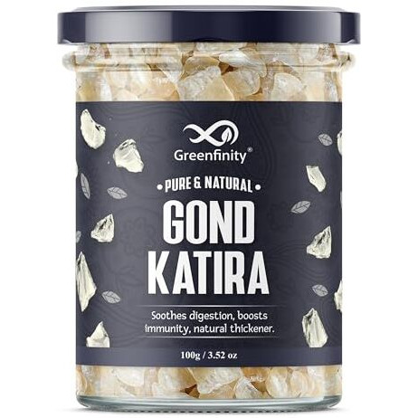 Greenfinity Gond Katira (Tragacanth) 100 Grams| Pure & Natural Edible Gond | Cooling & Digestive | 100% Vegetarian