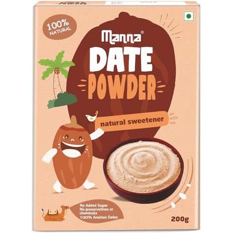 Manna Date Powder Natural Sweetner, 100% Arabian Dates No Added Sugar, Preservatives Or Chemicals