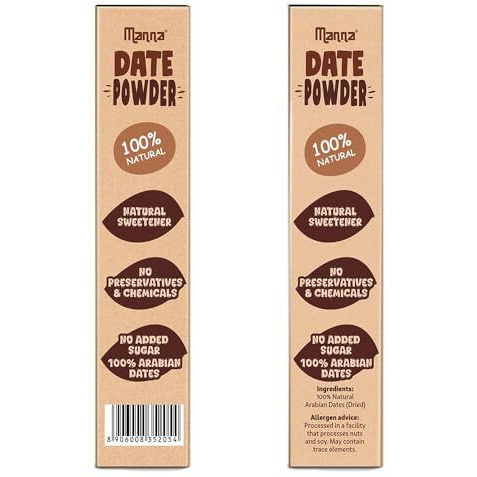 Manna Date Powder Natural Sweetner, 100% Arabian Dates No Added Sugar, Preservatives Or Chemicals