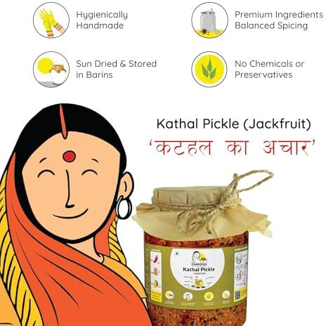 Farmdidi Jackfruit Pickle In Fresh | Handmade Kathal Ka Achar | Spicy & Tangy Homemade Pickles | Mustard Oil Achaar | No Preservatives (1Kg)