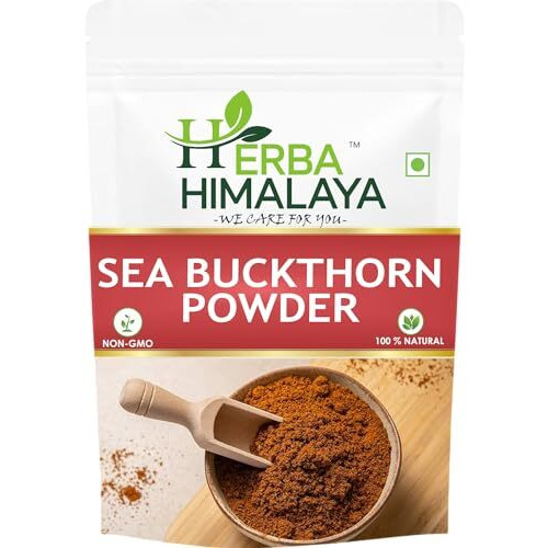 Herba Himalaya Pure Sea Buckthorn Powder (400 Gm) - | Nourishes Skin | Rich In Fatty Acids | No Added Sugar | Quality Source Of Vitamins