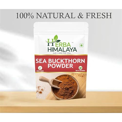 Herba Himalaya Pure Sea Buckthorn Powder (400 Gm) - | Nourishes Skin | Rich In Fatty Acids | No Added Sugar | Quality Source Of Vitamins