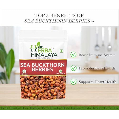 Herba Himalaya Pure Sea Buckthorn Powder (400 Gm) - | Nourishes Skin | Rich In Fatty Acids | No Added Sugar | Quality Source Of Vitamins