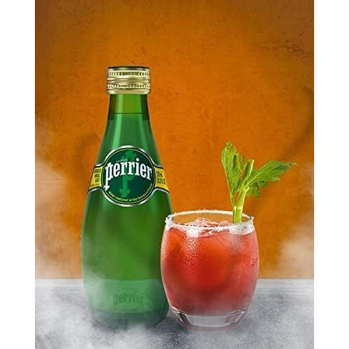 Perriers Carbonated Mineral Water, 12 Glass Bottles, 330 Ml Each (France)
