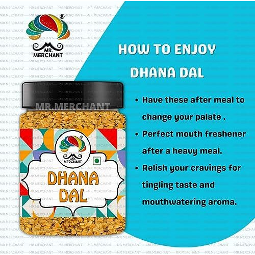 Mr. Merchant Roasted Dhana Dal, 300G (Roasted Split Coriander Seeds, Mildly Salted)