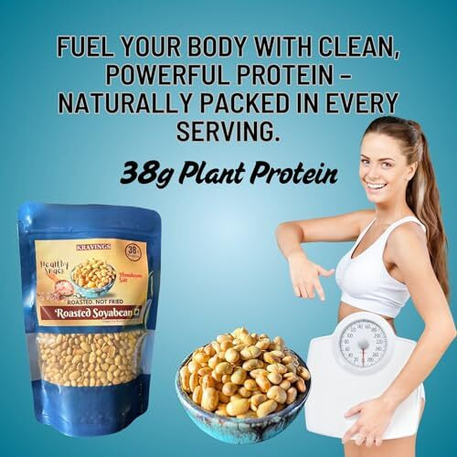 Kravings Roasted Soyabean - Protein Snack, Pack Of 2 (200 G Each) | Roasted Not Fried Snack I Crunchy, Tasty & Delicious| Protein Rich | Healthy Snacks | 38G Natural Protein